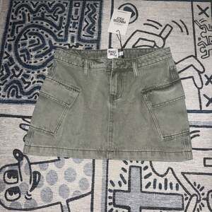 Princess Polly denim skirt cargo green